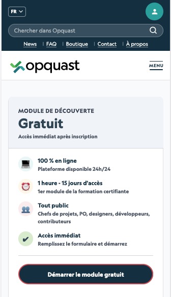 Capture du site en version responsive pour mobile